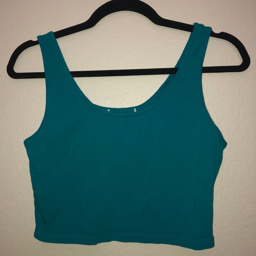 Teal Crop Tank Top